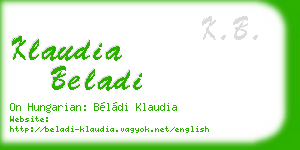 klaudia beladi business card